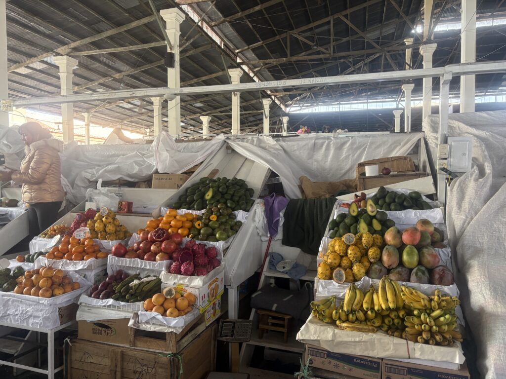 Fresh tropical fruits at San Pedro Market in Cusco, Peru